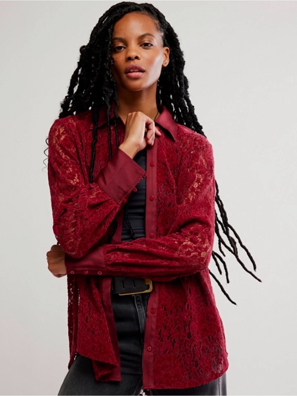 Free People Faith Button-Down Shirt NWT S